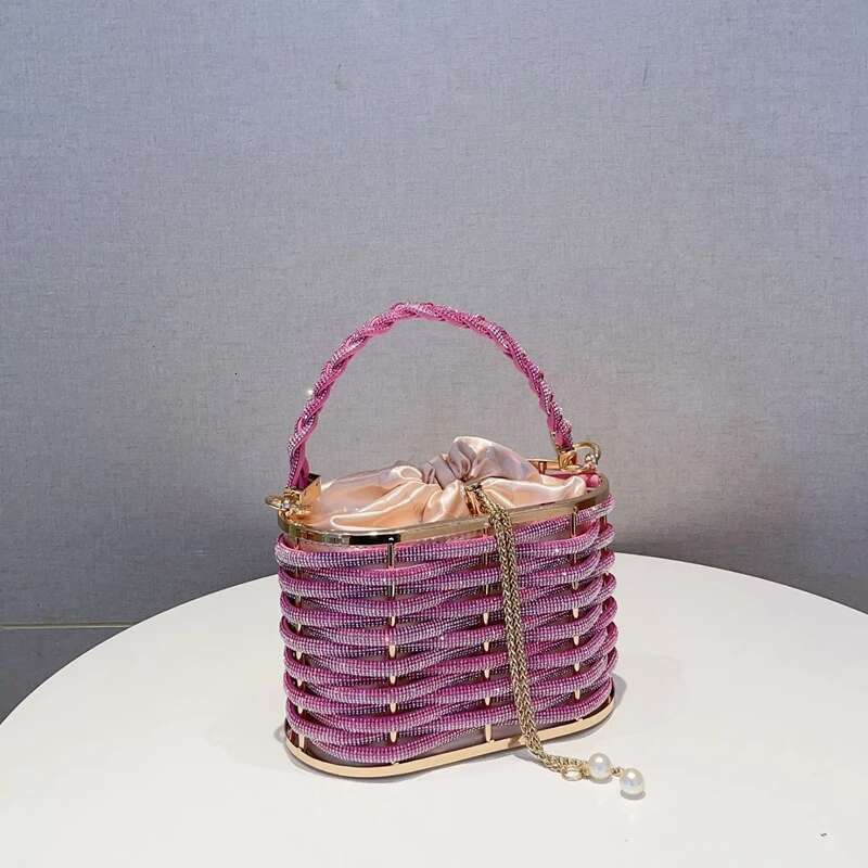 Women Black/Pink/Green/Blue/Fushia Wedding Stones Handbags Lady Top Handle Rhies Handbag For Party Crystal Clutches Bags