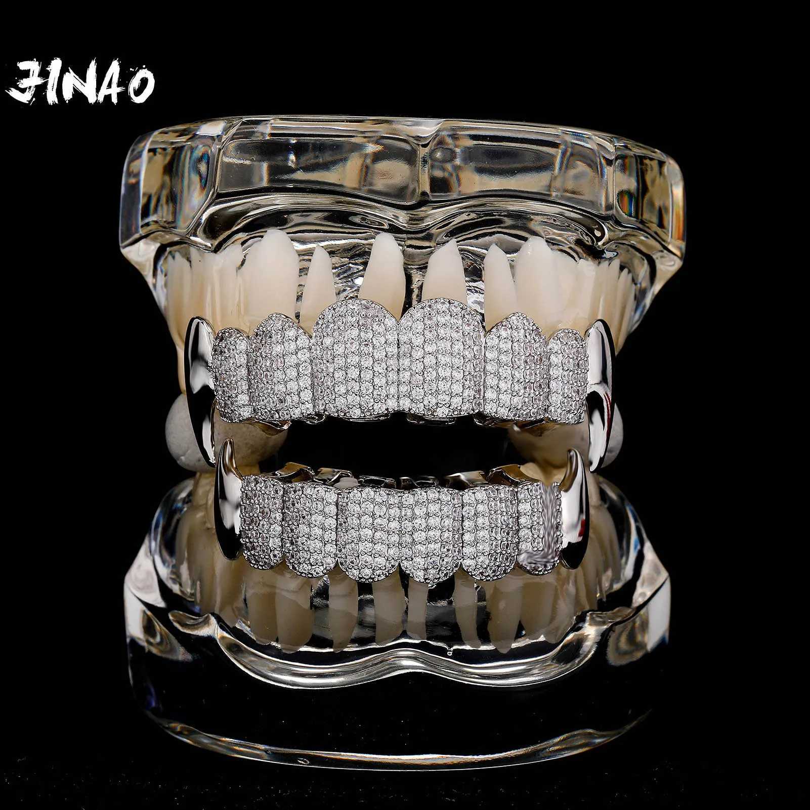 JINAO 2023 New HIP HOP Star Design High Quality Ice Cravejado AAA+Cubic Zircon Grillz Free Jewelry Delivery W250412