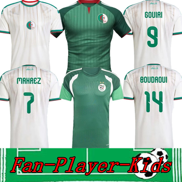 Algeria 2026 World Cup soccer jersey Gouiri Amoura Hadj Moussa Boudaoui Houssem Aouar Rayan Ait-Nouri Benrahma Ramiz home away Camisetas football shirt men kids