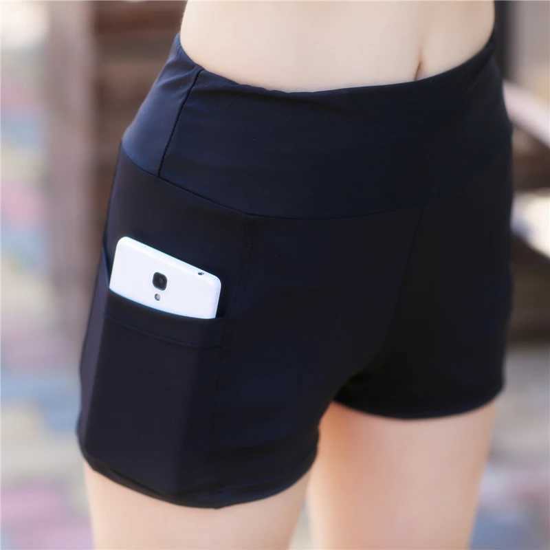 2022 sports pants tight running shorts yoga cycling pants womens sports pants panties high waisted high stretch shorts pocket phones Y250412