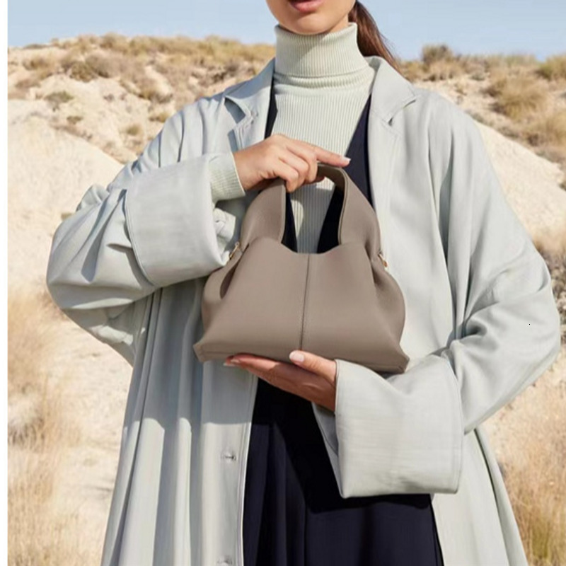 Women Cloud Genuine Leather Fashion Dumpg Underarm Hand Shoulder Bag