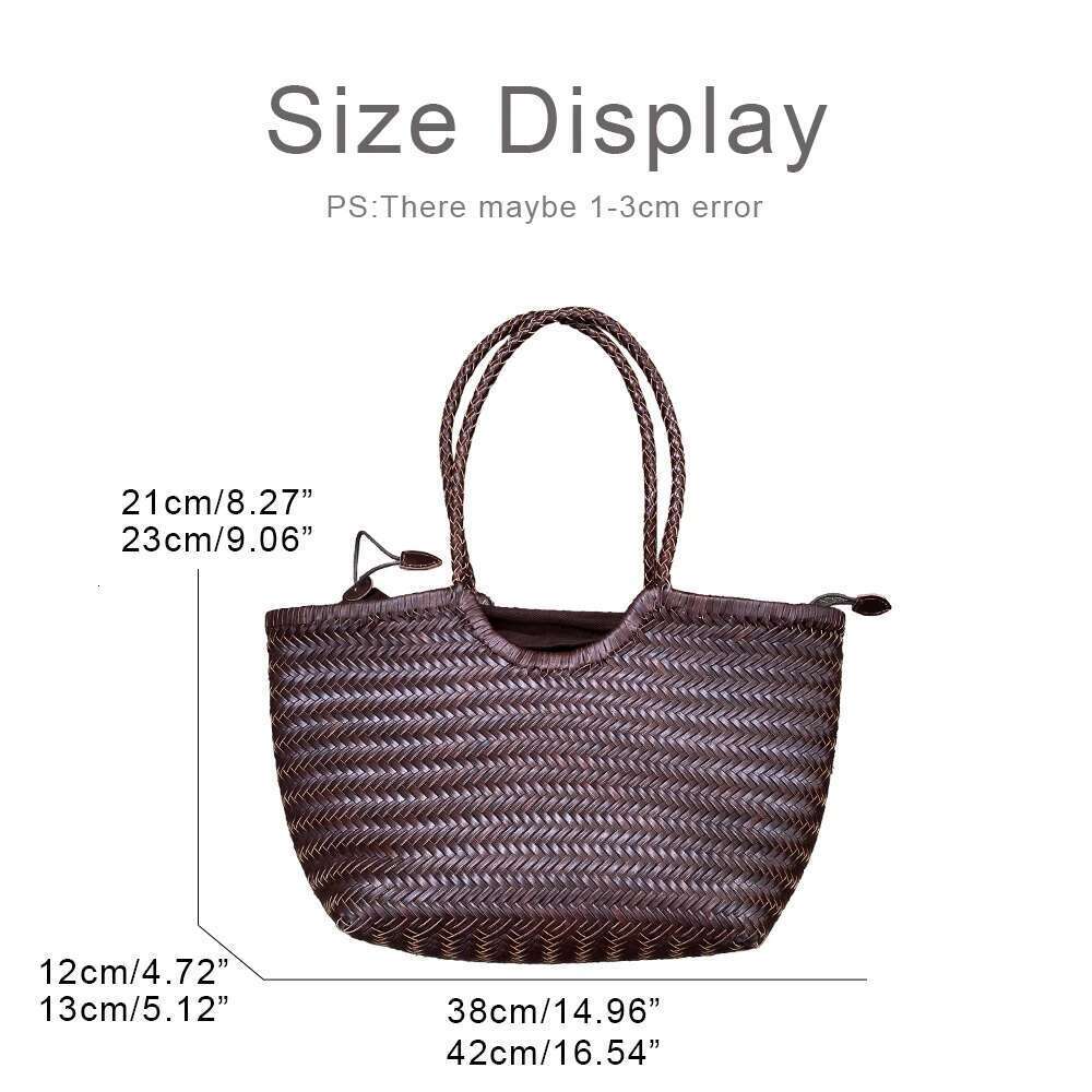 Genuine Leather Weave Tote Bags For Women Designer Handbag Purses 2025 New In Cowhide With Inner Pocket Underarm Shoulder