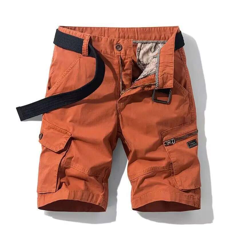 Men Casual Tool Shorts High Quality Man Summer Military Multi Pocket Loose Cargo Pants No belts 38