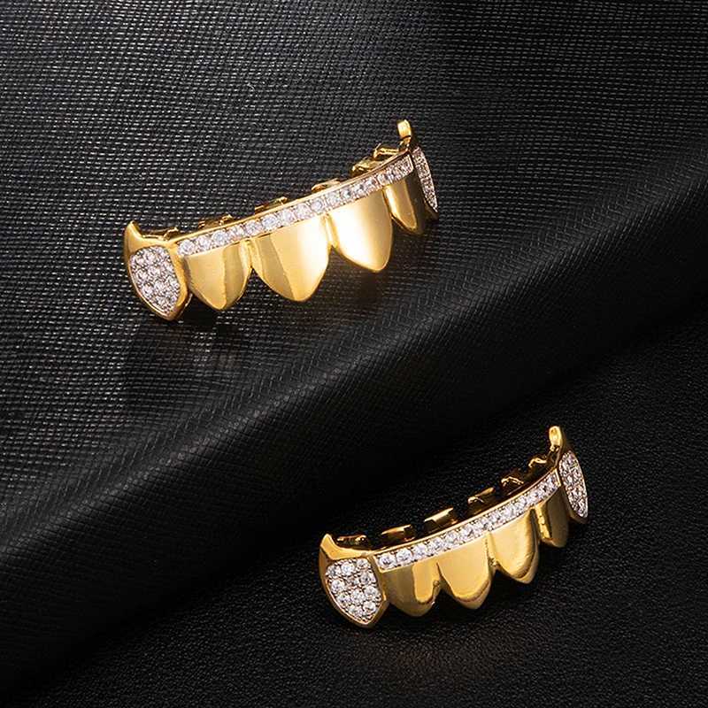 D Z Hip Hop Grill Teeth Grill CZ Stone Gold Teeth Grill Popular Mens and Womens Ice Grill W250412