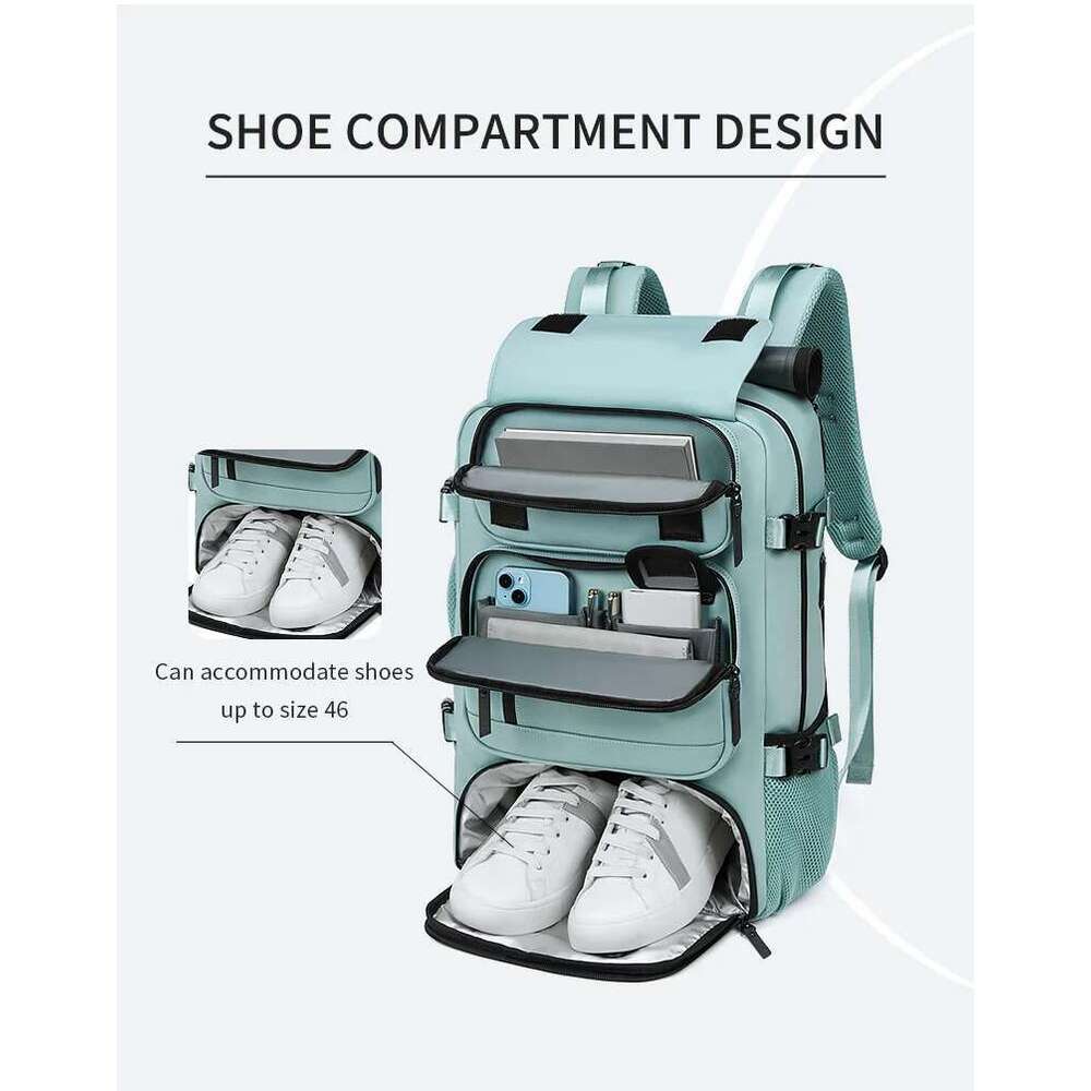 XOKY Large Boardable USB Charging Waterproof Outdoor Travel Backpack Independent Shoe Compartment 8102