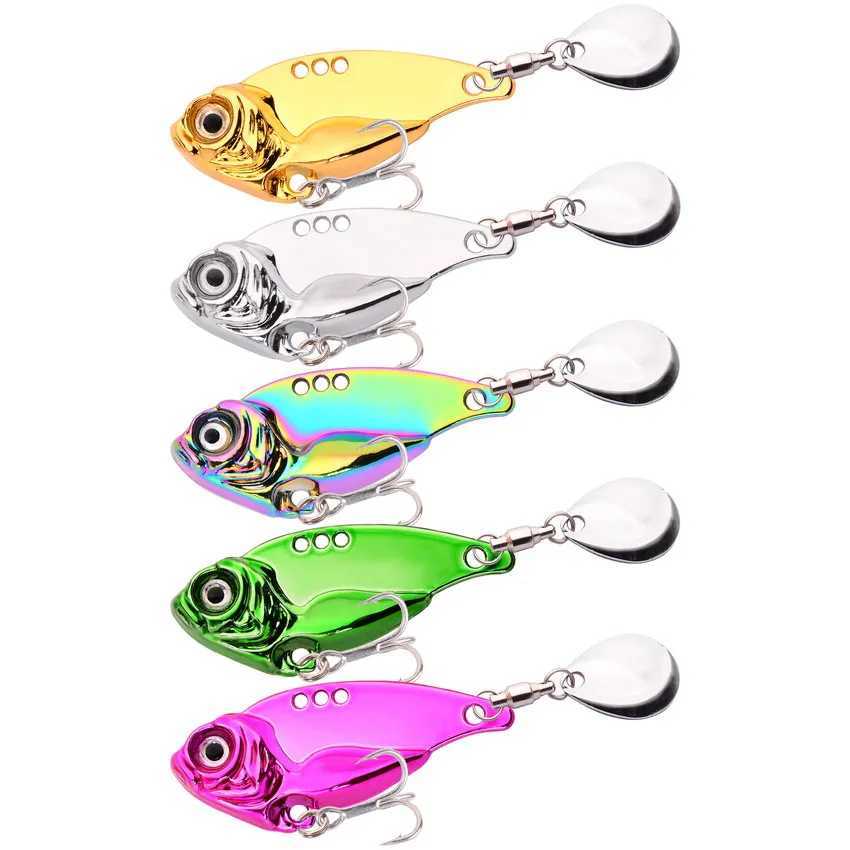 Rotating Sequin Metal VIB 7g 10g 15g 20g Fishing Lure Rotating Tail Vibration Spoon Spinner Bait Crankbait Bass Fishing Tackle Z250411