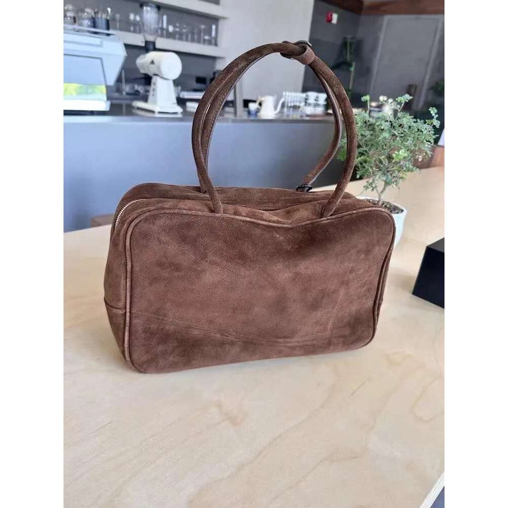 Designer New Office Womens Single Handbag Suede Real Leather Soft Underarm Shoulder Bag Totes Large Capacity Zipper