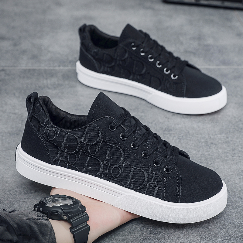 2025 Men's trendy brand all-match breathable canvas sneakers casual shoes fashionable sports shoes lace-up Japanese style student men's shoe