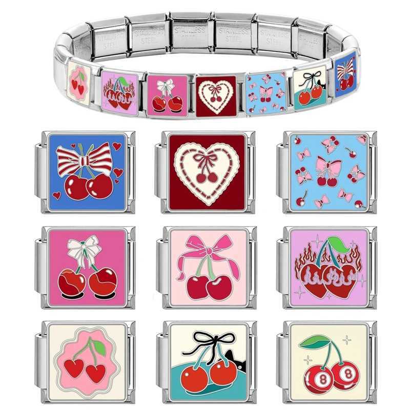 Youvelst Romantic Charm Bracelet Flower Series Italian Charm Links Fit 9mm Bracelet Stainless Steel Making DIY JewelryC250411