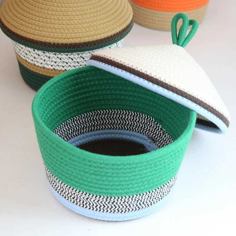 Woven Cotton Rope Storage Baskets-Fruits/Clothes/Toys Eco-Friendly Organizer for He/Picnic/Camping Soft Textured Stylish Y251112