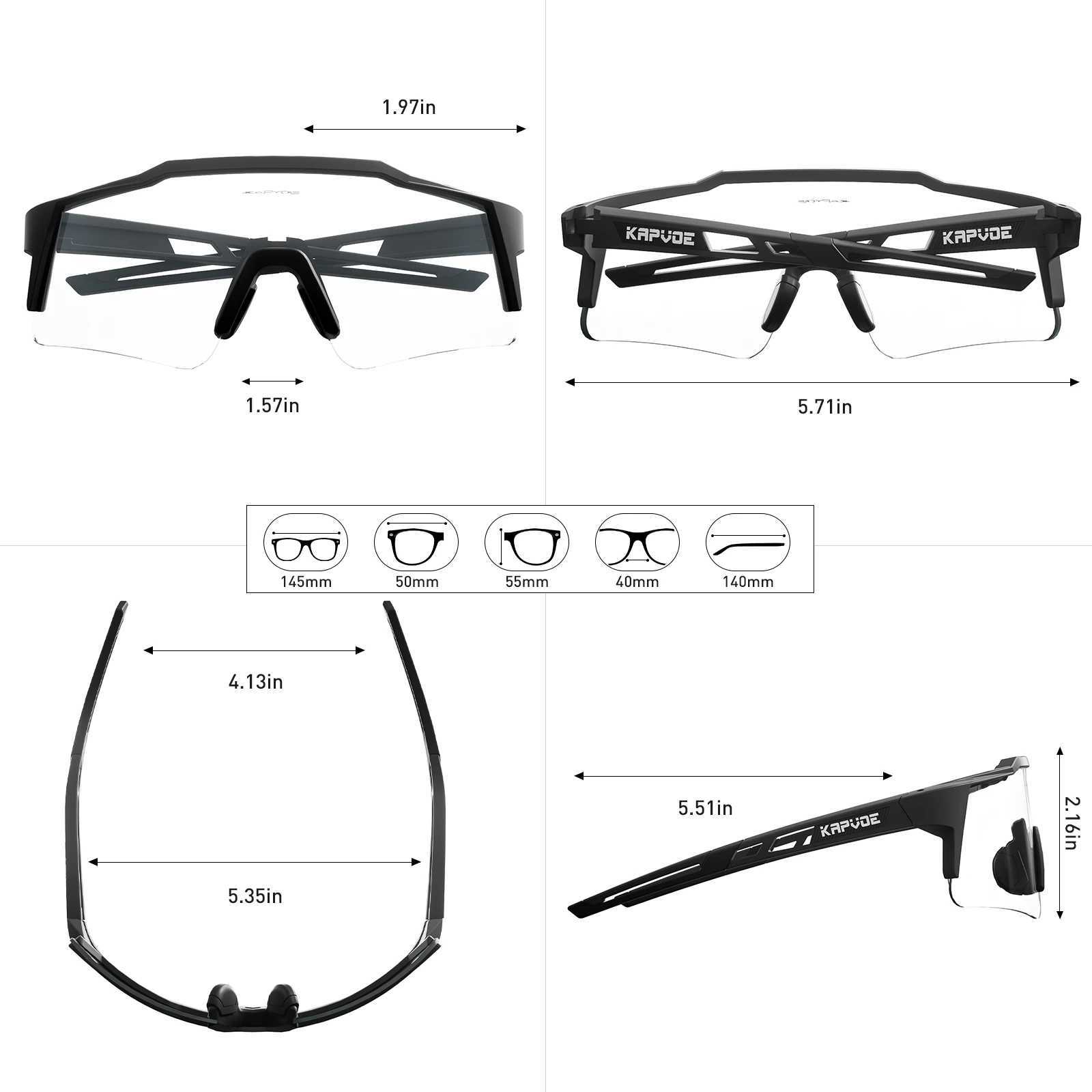 Kapvoe Photochromic Cycling Sunglasses for Men Women Bike Glasses Riding Driving UV400 Mountain Bicycle Goggles Eyewear SportsC250411