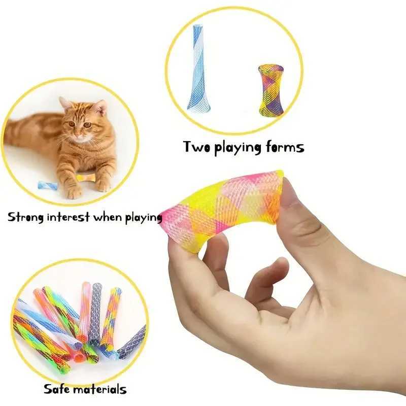20 Interactive Cat Toys Random Color Set Indoor Cat Interactive Toys Wrinkle Ball Flash Ball Spiral Spring Spring Tube Y250412