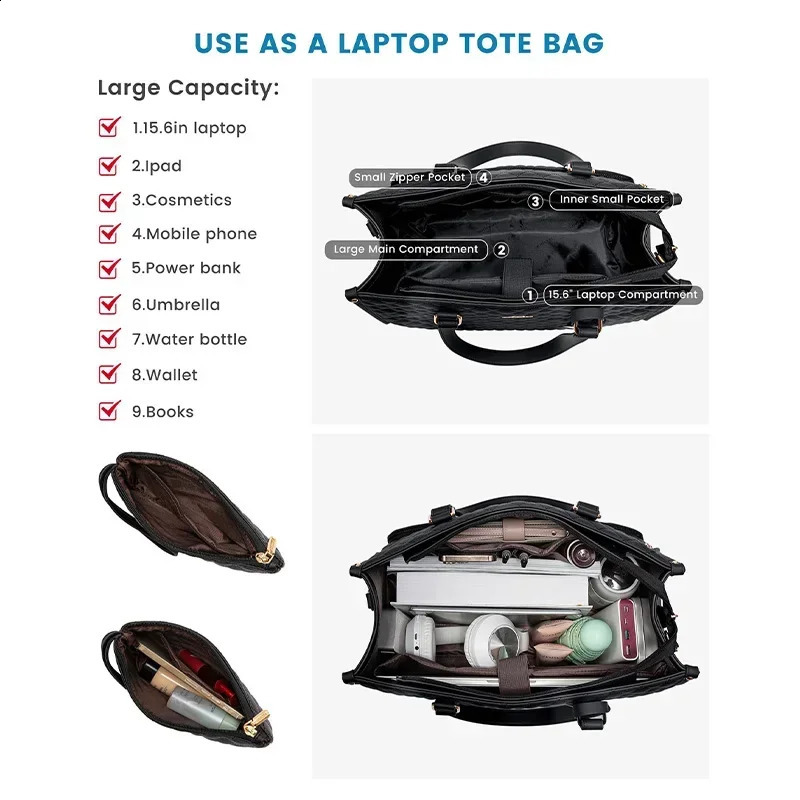 Portable lunch tote bag womens multi-purpose insulated lunch shoulder bag makeup bag durable waterproof travel bag 250410