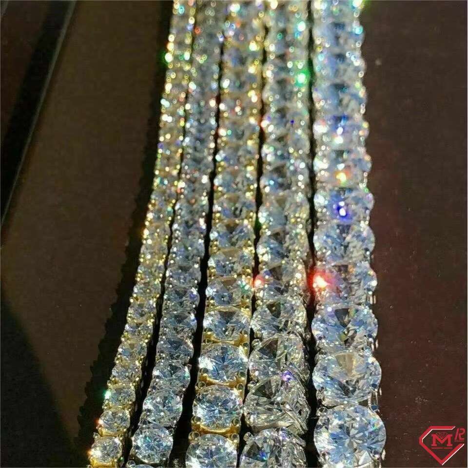 Hot Selling 6mm Hiphop Tennis Necklace Gra Certificate Vvs Diamond Chain 925 Silver Moissanite Tennis Chain