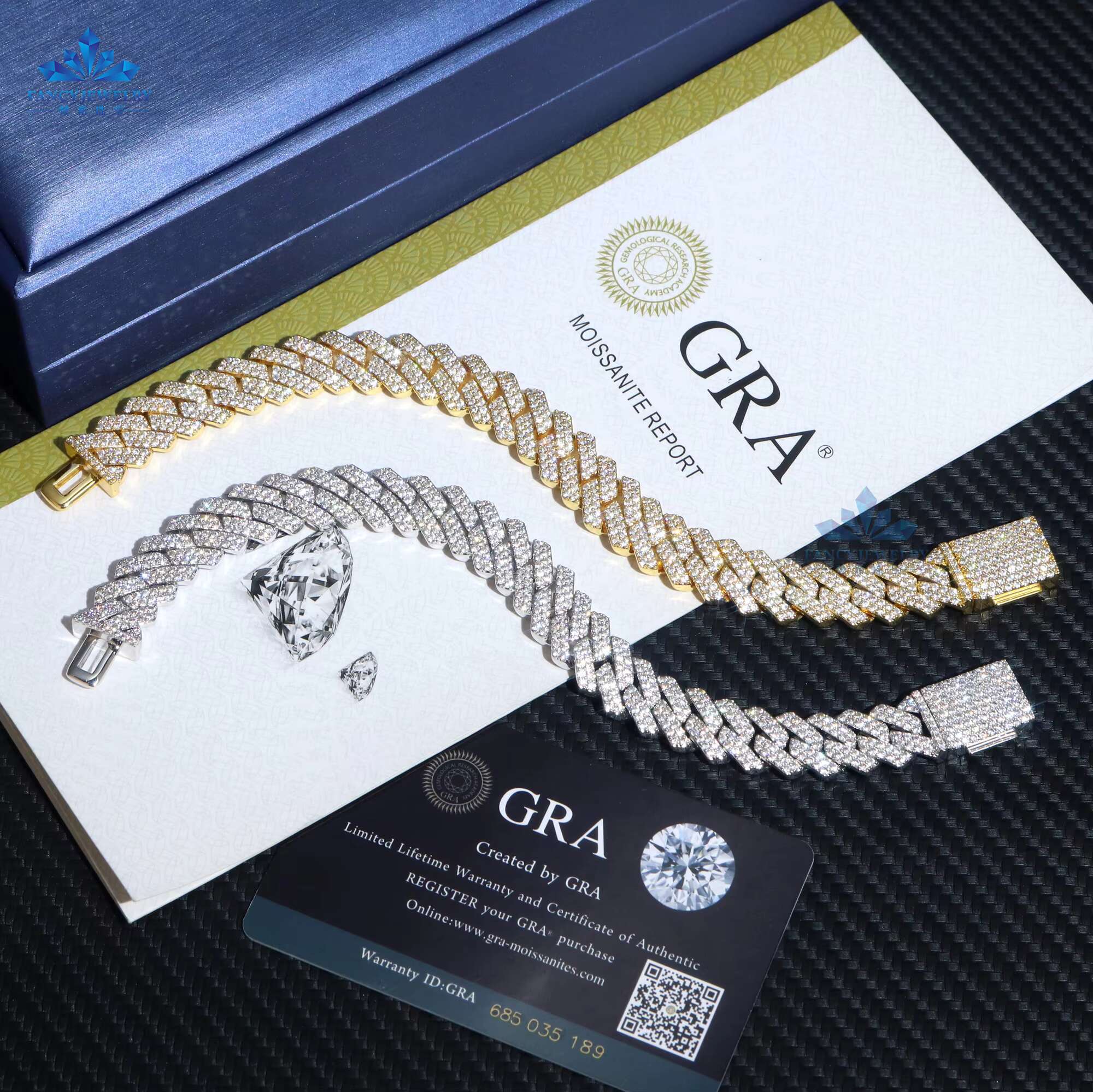 Factory Price Hip Hop 10-20mm Wide VVS Moissanite Diamond Cuban Link Chain 925 Silver Cuban Chain Bracelet for Men