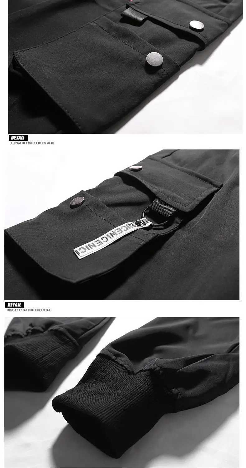 Classic running streetwear casual mens ribbon harem jogging pants mens slim fit spring cargo pants multi pocket womens Trousers W250411