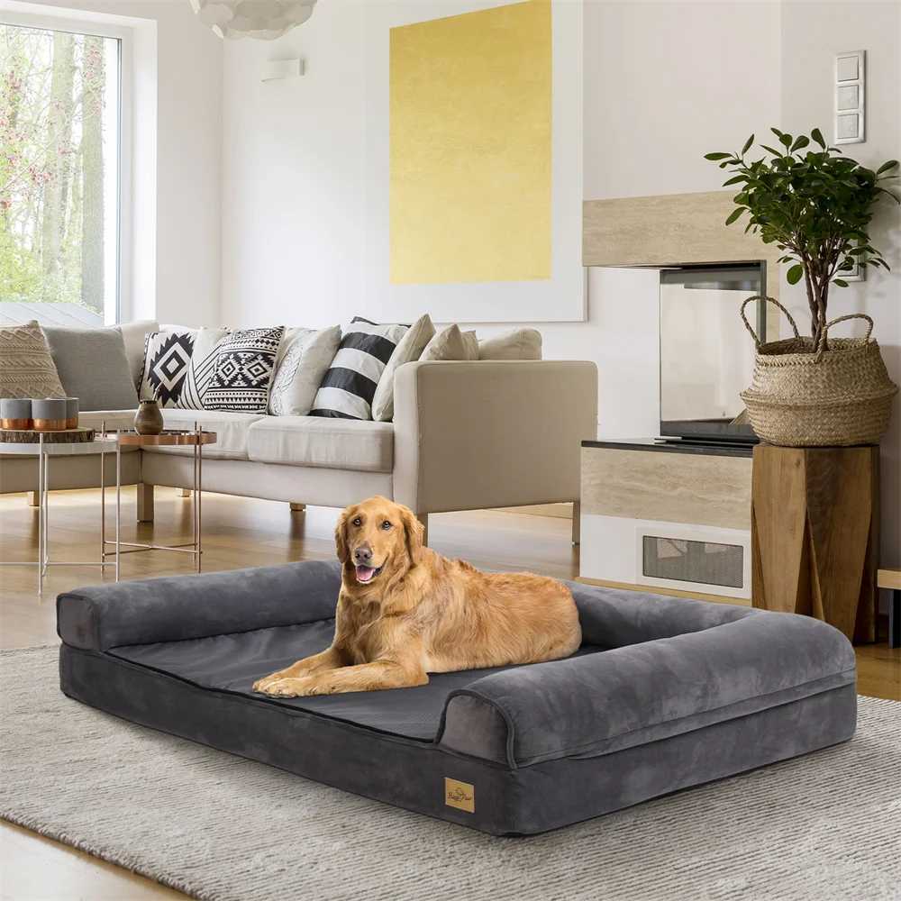 XXXL large sedative dog bed orthodontic memory foam sofa waterproof removable cover plush pad suitable for small medium and large dogs X250412