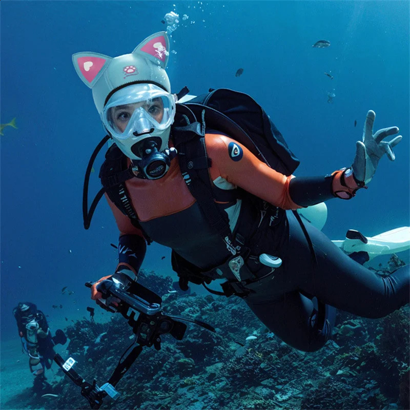 Outdoor Diving Hat Men Swimming Cap Elastic Thickened Insulation Beach Sunscreen Cartoon Diving Head Cover Swim Caps for Women 250411