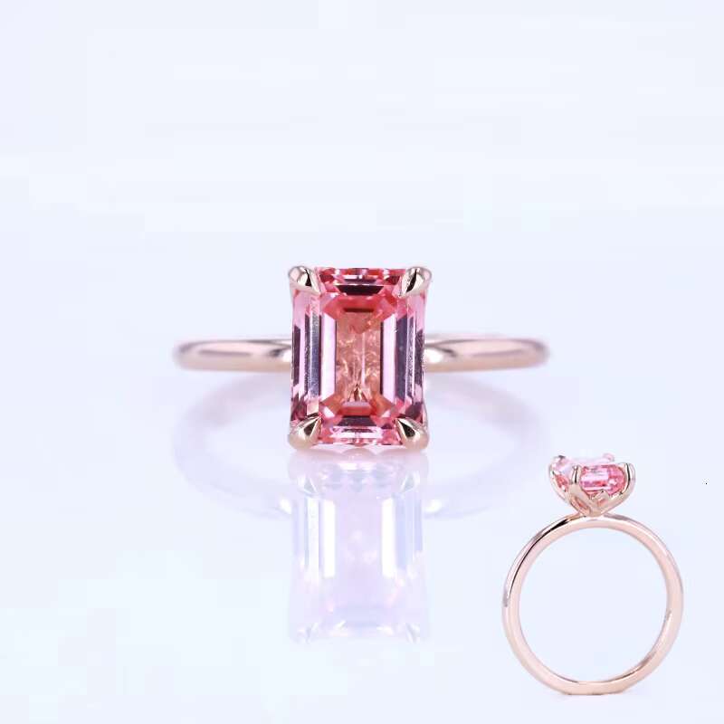 Dainty Gold Moissanite Quality Engagement Gold 14k Rose Woman Gold Ring Sapphire Ring Women Sapphire Stone Ring