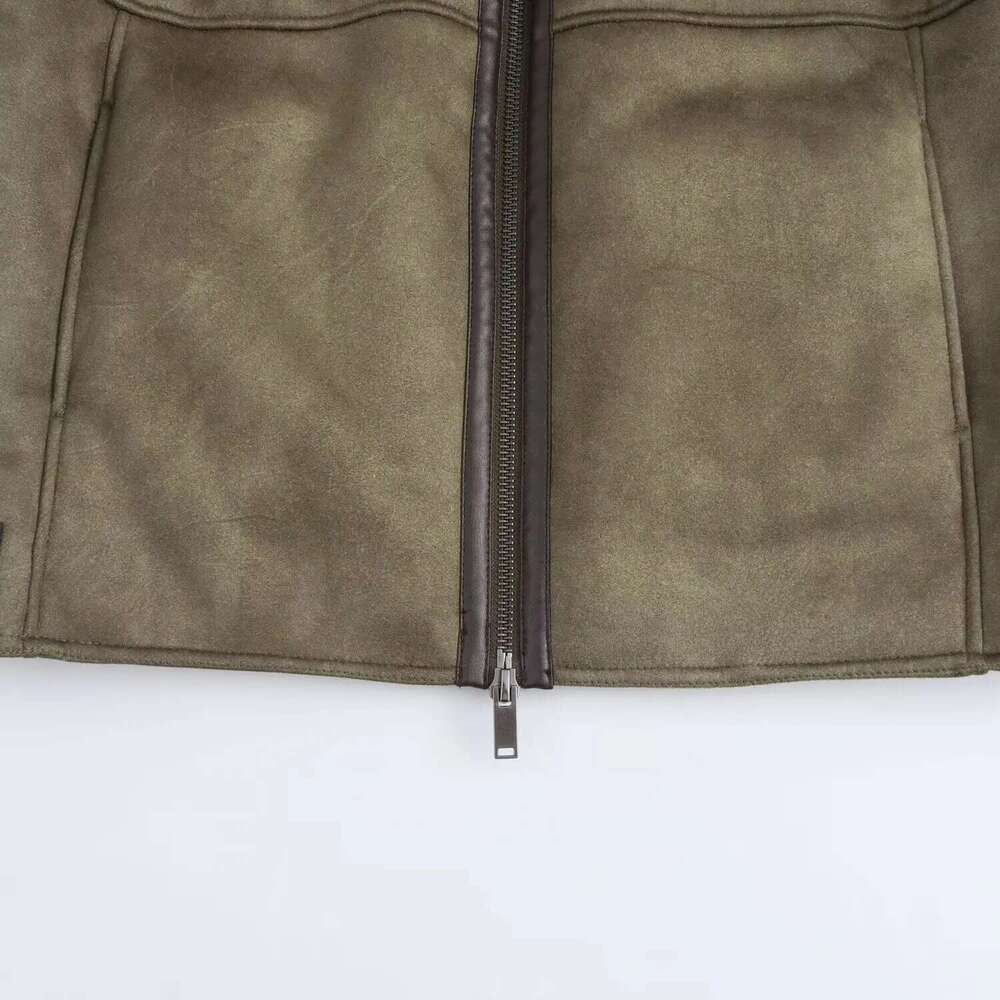 Designer Clothes TRAF Double Face Hooded Jackets For Zip Padded Plush Women Outerwears Winter Coat Female Long Sleeve Women's Jacket