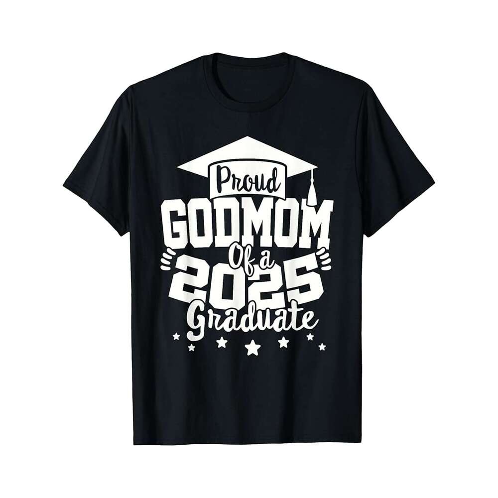 Designer T shirt Goddad of a 2025 Graduate Class Senior Graduation Grad 25 ,100% cotton, short sleeve , Wrinkle resistant, Casual, comfortable fit - 2