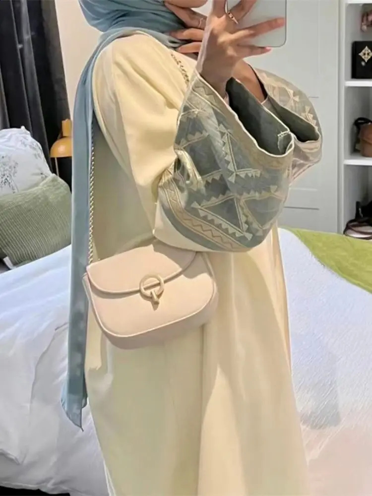 Eid al Fitr ed Kimono Abaya Dubai y Islamic Muslim Kaftan Womens Clothing 250411