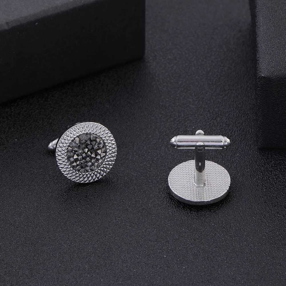 New wholesale studs artificial gemstones rainbow round threads cufflinks jewelry accessories mens cufflinksT250412