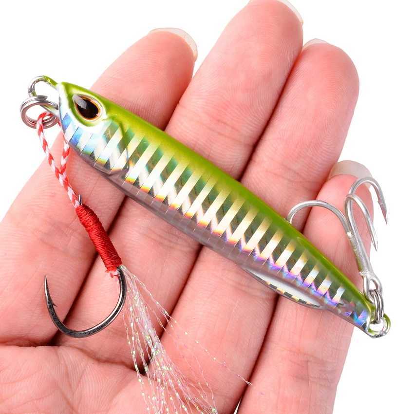 2023 Metal Jig Fishing Lure Weights 10g-40g Trolling Hard Bait Bass Sea Fishing Lures Tackle Trout Jigging Lure Jigs Saltwater Z250411