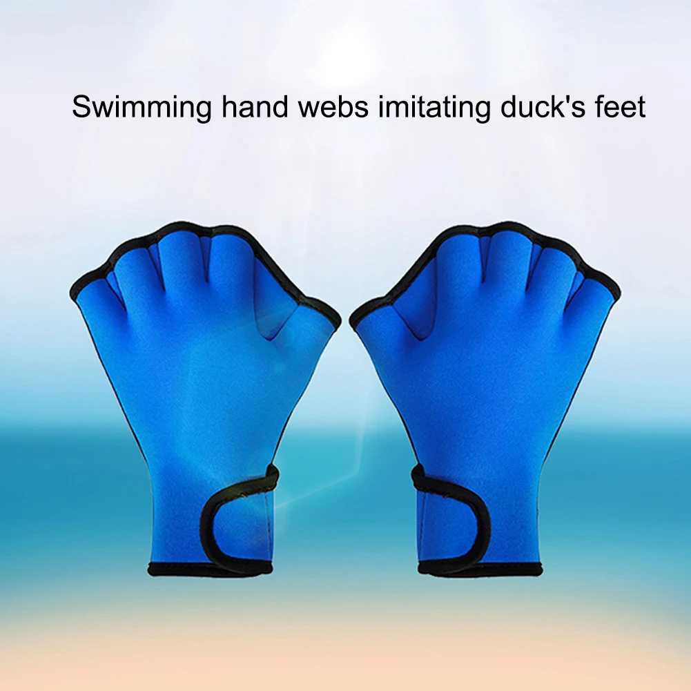 Silicone swimming fin flip cover mens childrens swimming pool sports professional training finger hand net gloves paddle equipmentY250412G