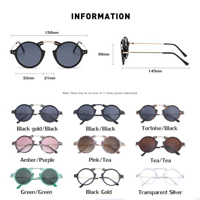 Vintage Small Round Steampunk Sunglasses Men 2025 Luxury Brand Punk Sun Glasses For Women With A Case Gaming Computer Eyeglass Z250411