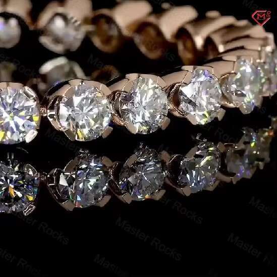 5mm Gorgeous Tennis Bracelet Sparkling 925 Sterling Silver Rose Gold Plated VVS Moissanite Tennis Bracelet