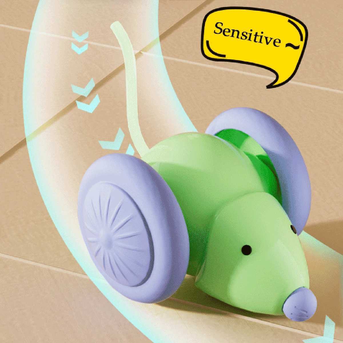 Intelligent electric mouse cat toy used for interactive gaming time with obstacle avoidance silent charging 1.5H battery life Y250412