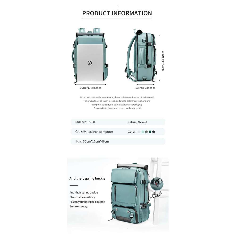 XOKY Large Boardable USB Charging Waterproof Outdoor Travel Backpack Independent Shoe Compartment 8102
