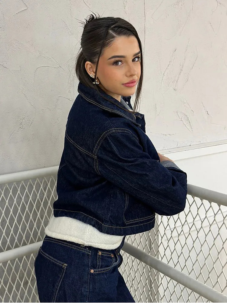 Street Denim Skirt Suits Women Turn Down Collar Single Breasted Coat Mini Skirts Outfit 2025 Spring Fashion Lady Two Pieces Sets 250411