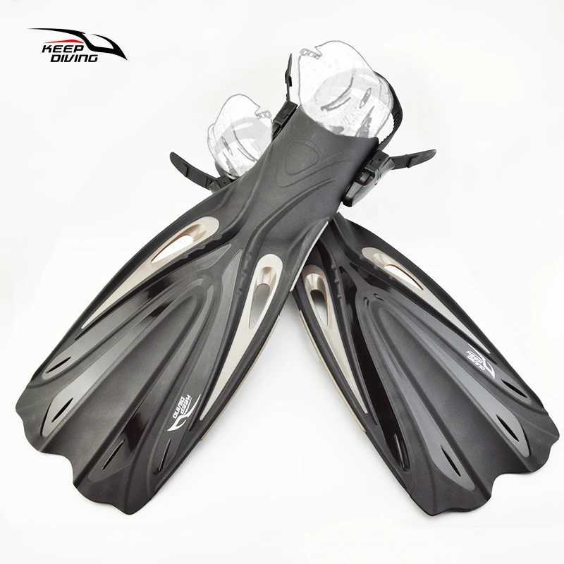 Keep Diving Open Heel Scuba Diving Long Fin Adjustable Inflatable Swimming Flip Cover Special Diving Boots Shoes Single Fin EquipmentY250412