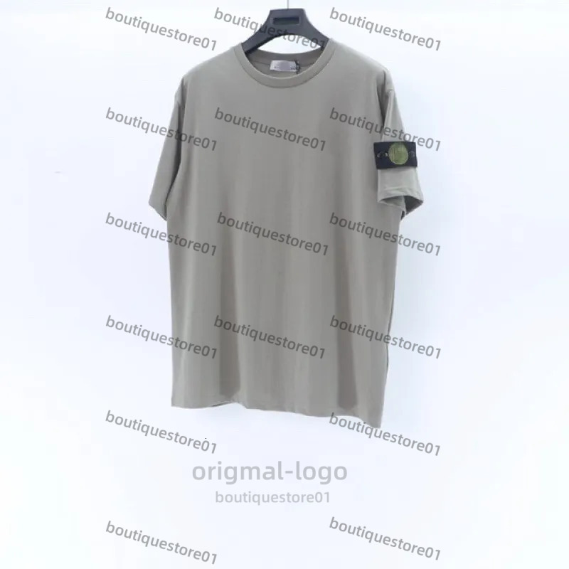 stone T Shirt Designer Shirts Compass Badge Short Sleeve T-Shirt With Print Loose Round Neck Couple Shirt Breathable And Stylish shirt 6a8