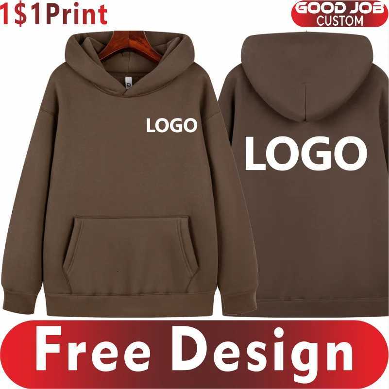 POD customization Winter Men Women Fleece Warm Sweatshirt Custom Thick Fashion Hoodie Embroidery Personality Design Casual Sweater PrintingT251112