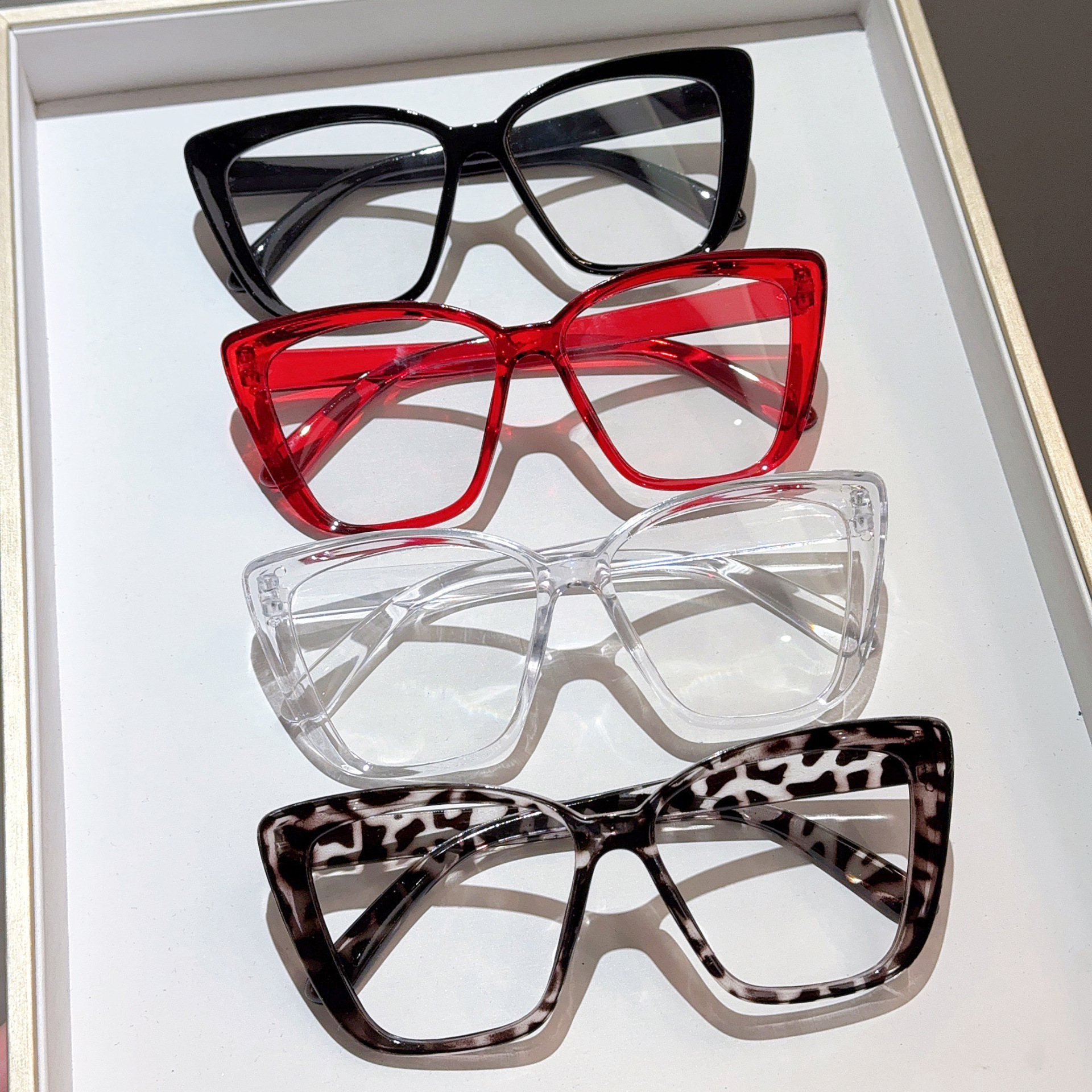 Fashionable internet celebrity cat eye versatile decoration slimming high-end sunglasses large frame flat mirror