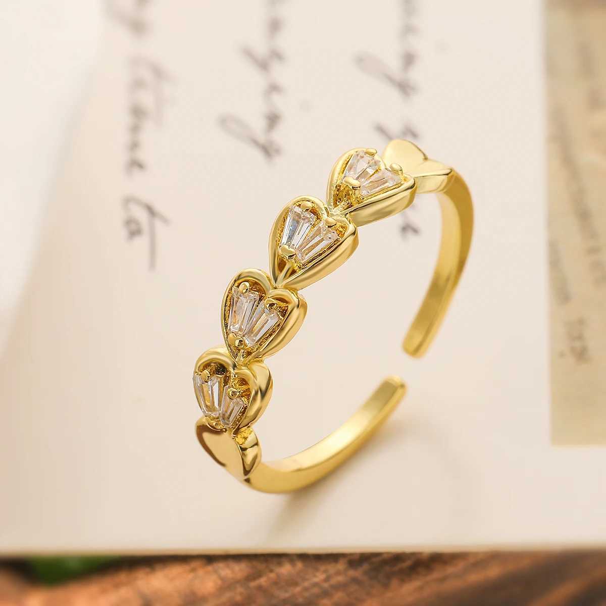 NEWBUY Fashion Gold Colored Copper Wedding Jewelry Luxury AAA CZ Zircon Lock and Key Charm Ring Adjustable for WomenXJ250412