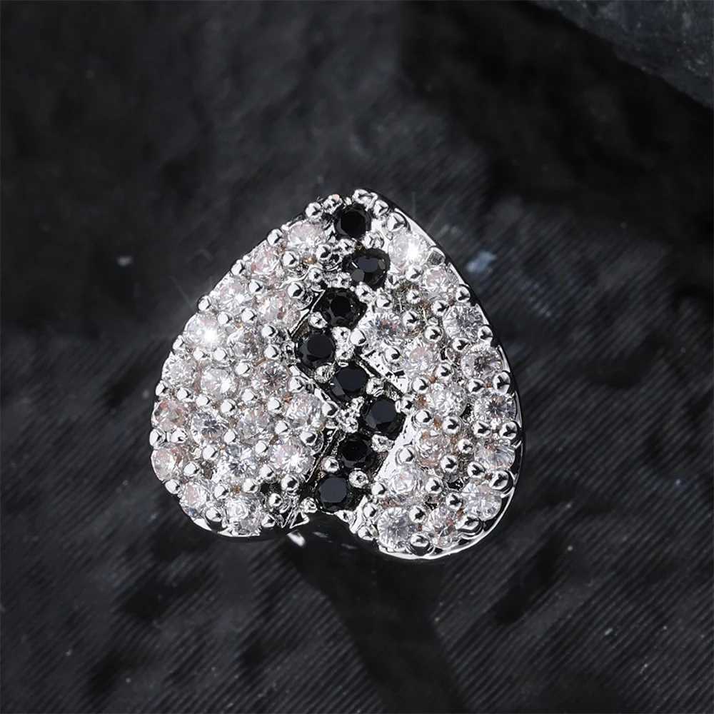 1 piece of single heart broken pattern ice out teeth Grilz detachable teeth grill teeth punk teeth cap W250412