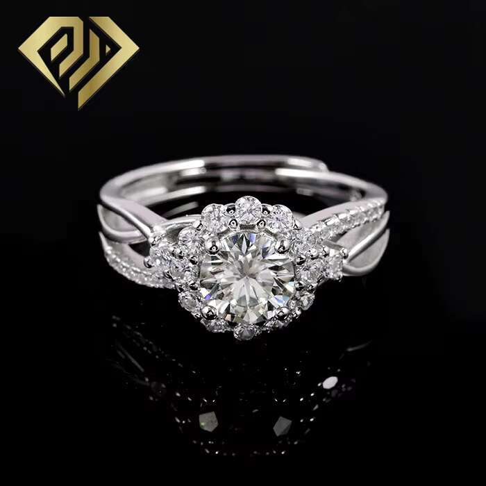 Moissanite Ring Gold Diamond Engagement Ring