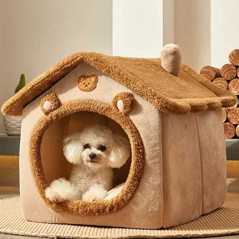 Foldable dog house dog house mattress is suitable for small and medium-sized dogs cats winter warm cat beds nest pet products basket pets and small do