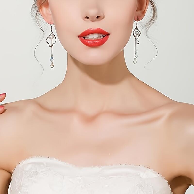 Platinum-Plated Color Change Multi-Teardrop Earrings Made with Aurora Borealis Austrian Crystals