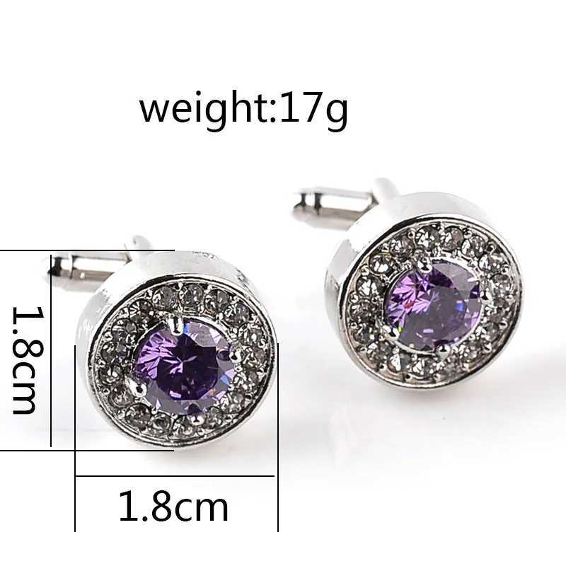 Luxury high-end jewelry mens white enamel crystal cufflinks round wedding party cufflinks French shirt cufflinksT250412