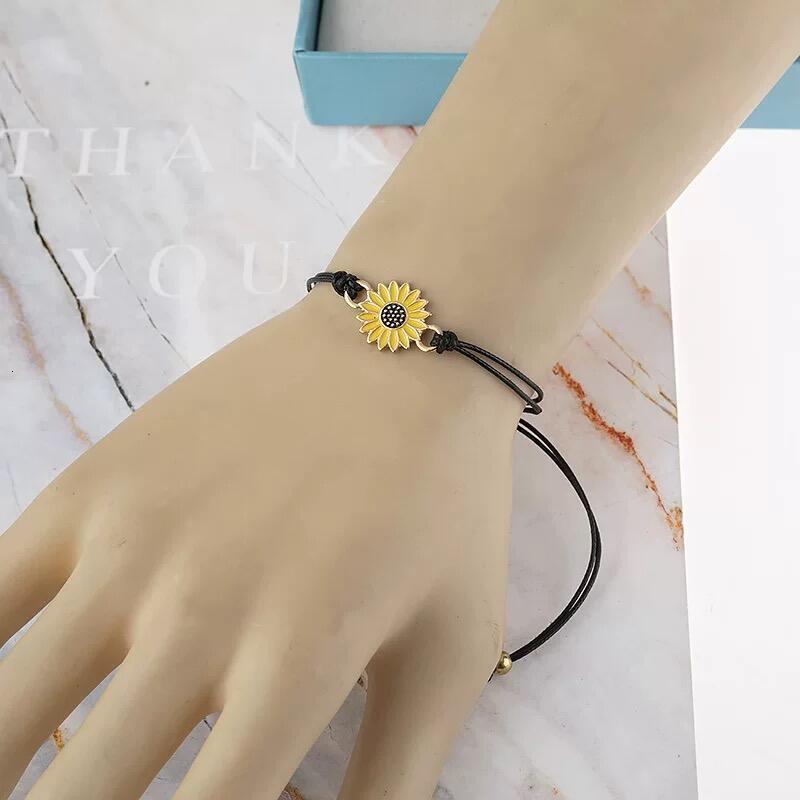 Sunny Days Ahead - Adjustable Suower Charm Bracelet Set