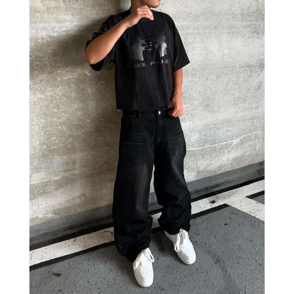 Y2K Baggy Jeans Haruku vintage cherry blossom Embroidery high quality streetwear Hip Hop gothic men women wide leg jeans