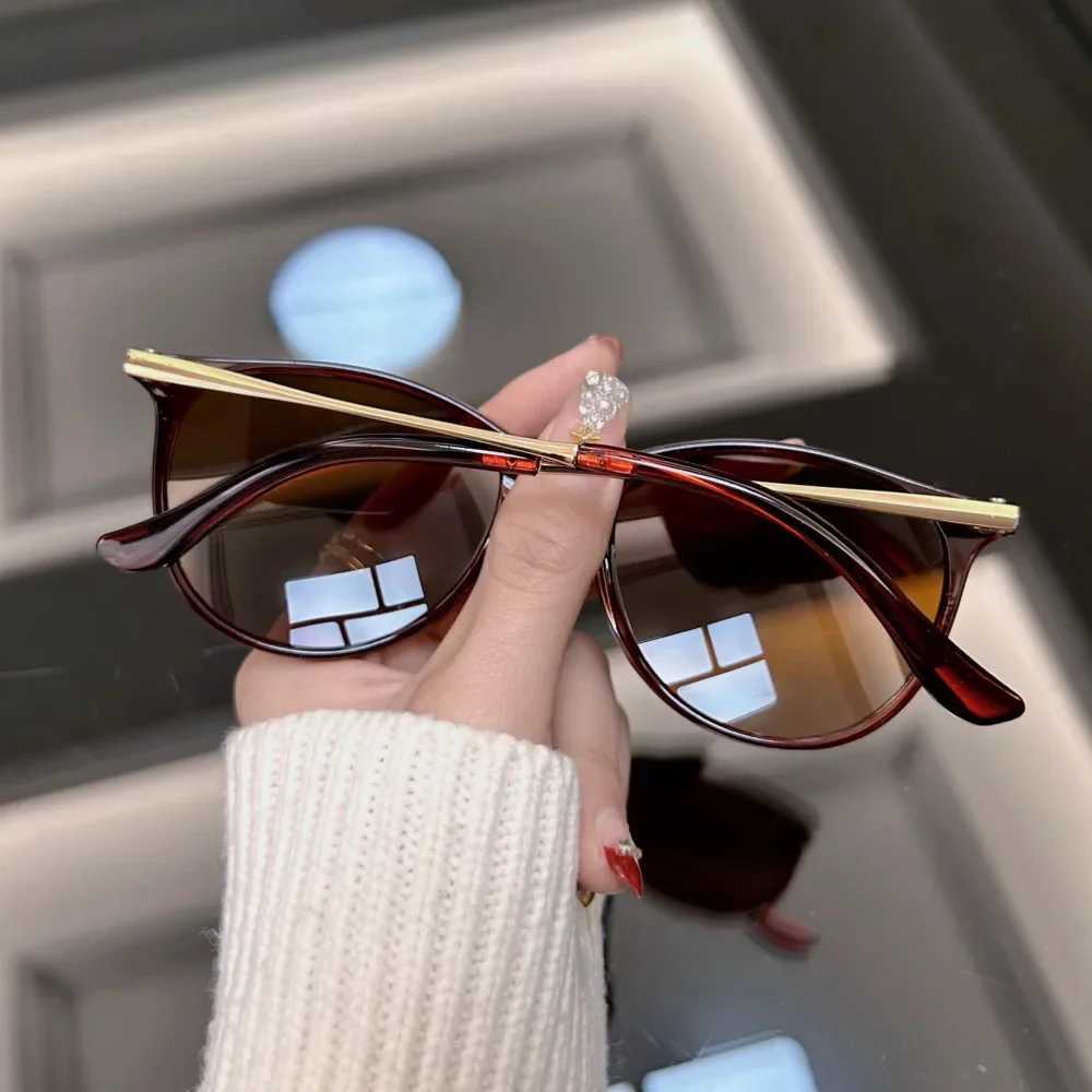 Fashion Round Sunglasses Men Brand Designer Vintage Sun Glasses Male Black Retro Cat Eye Frame Outdoor Driving Oculos De Sol Z250411