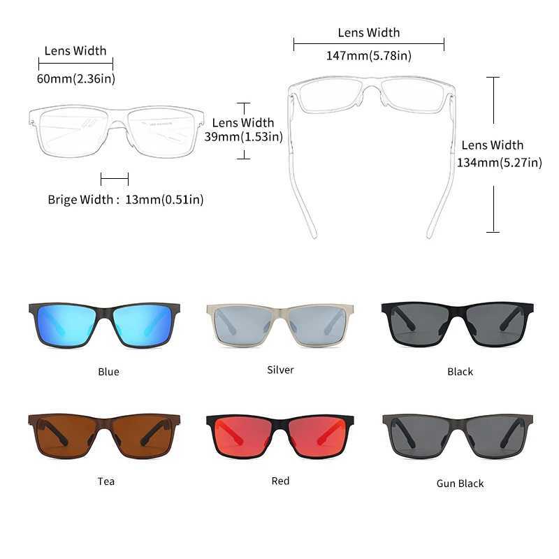 GCV Men Polarized Sunglasses Aluminum Magnesium Sun Glasses Driving Glasses Rectangle Shades For Men Oculos masculino Male UV400 Z250411