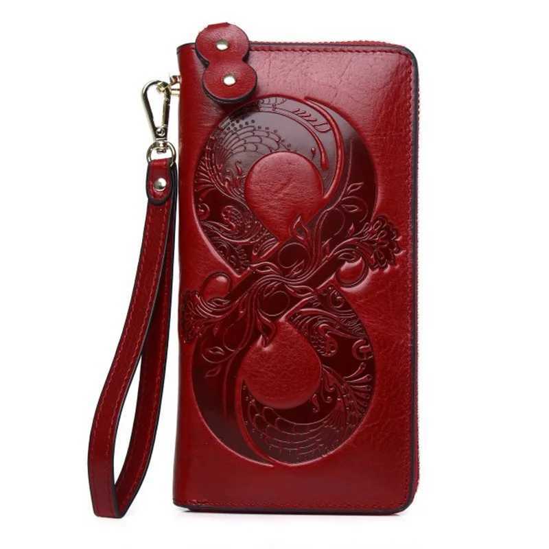 genuine leather womens bag floral real cow leather bag ladies one layer cowhide clutch bag Z250411