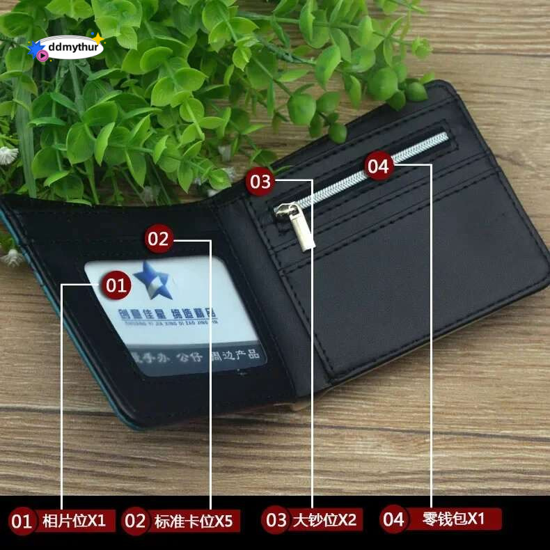 Anime Natsume Yuujinchou Short Button Wallet Cartoon Cat Teacher PU Leather Zipper Purse ddmythur